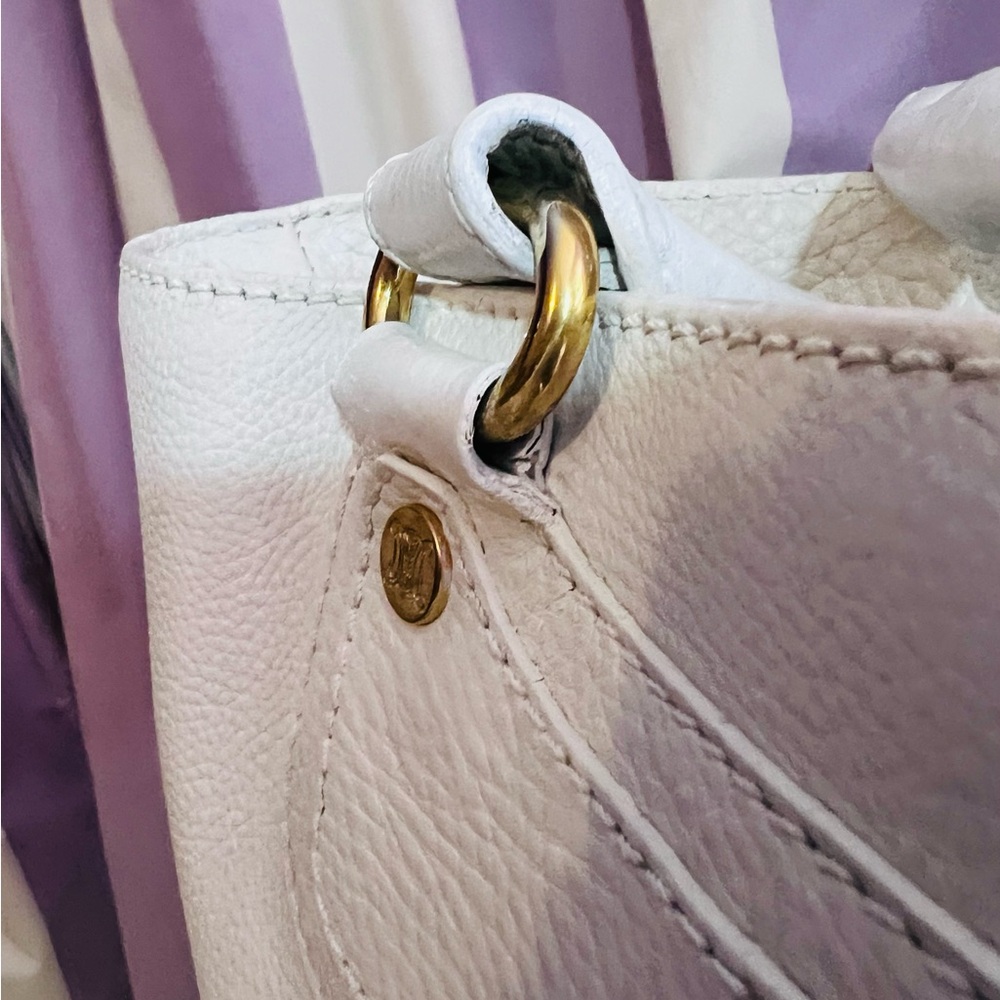 Celene White Satchel Textured Leather - Picture 14 of 16